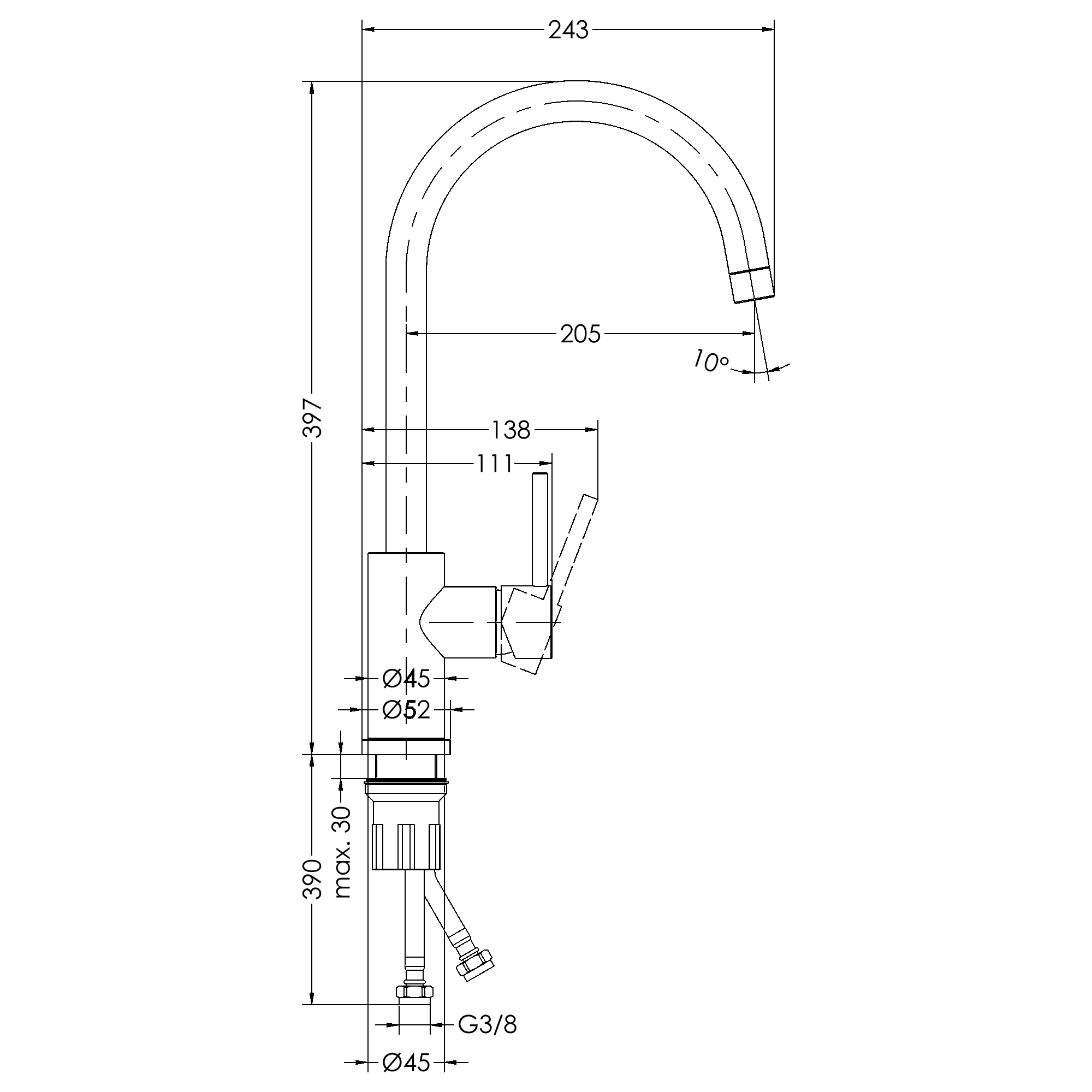 Nova Single Handle Kitchen Mixer RF61115-35S