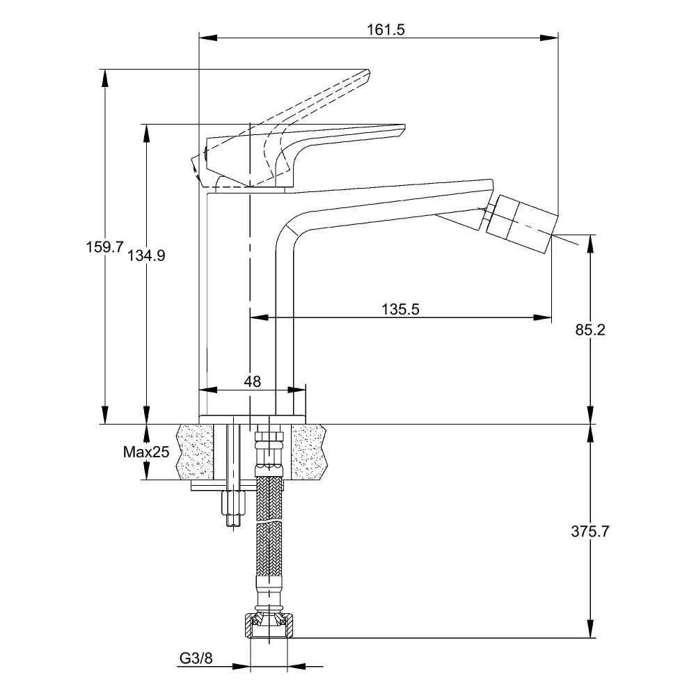 Iris Single Handle Bidet Mixer RF92864