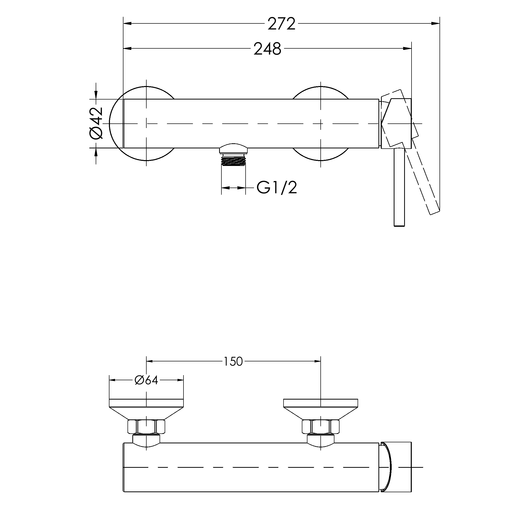 Nova Single Handle Shower Mixer RF93877-2S