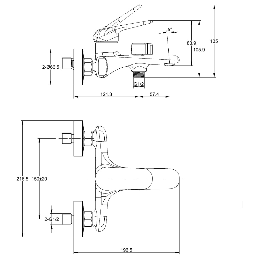 Flora Rose Gold Faucet Set Basin Mixer L RF94753A + Bath Mixer RF94751