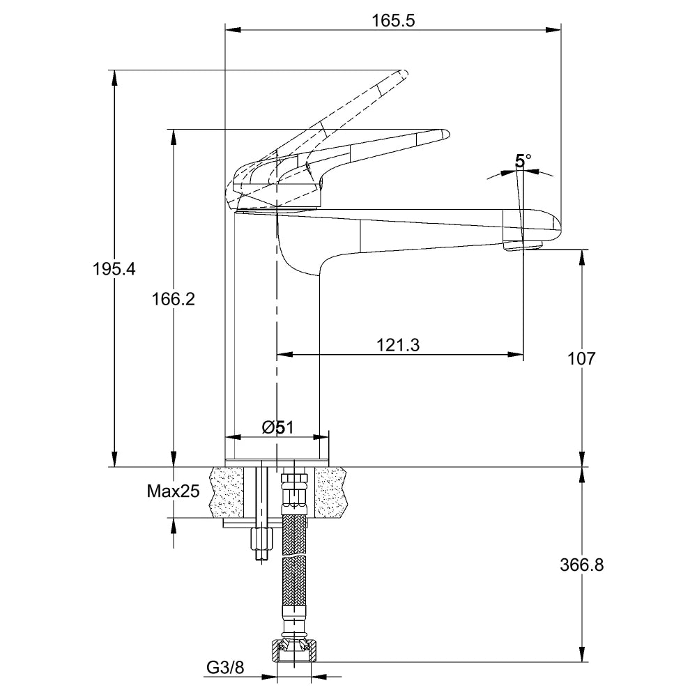 Flora Single Handle Basin Mixer M Rose Gold RF94753