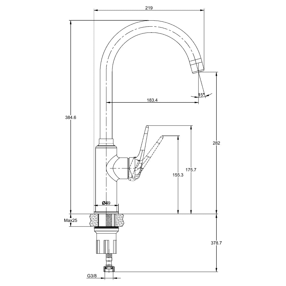 Flora Single Handle Kitchen Mixer Rose Gold RF94755