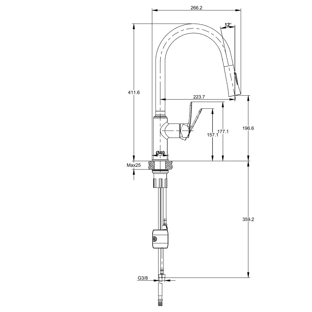 Flora Single Handle Pull-out Kitchen Mixer Rose Gold RF94758