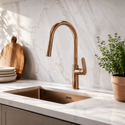 Flora Single Handle Pull-out Kitchen Mixer Rose Gold RF94758