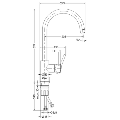 Nova Single Handle Kitchen Mixer RF61115-35S