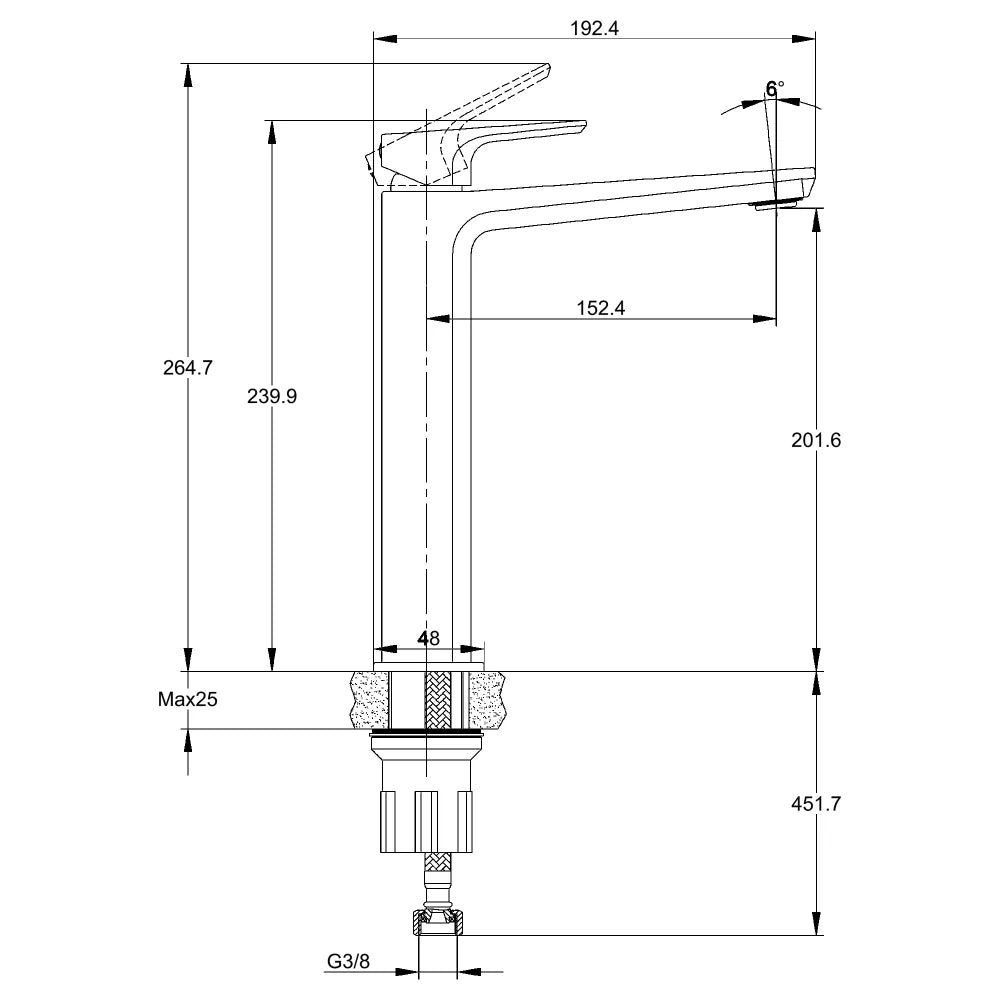 Iris Single Handle Basin Mixer L RF92863A