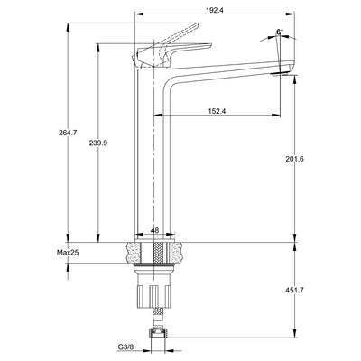 Iris Single Handle Basin Mixer L RF92863A