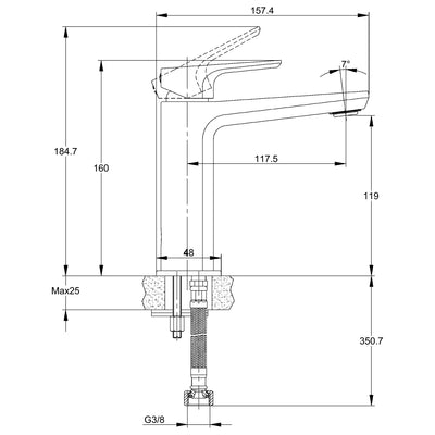 Iris Single Handle Basin Mixer M RF92863
