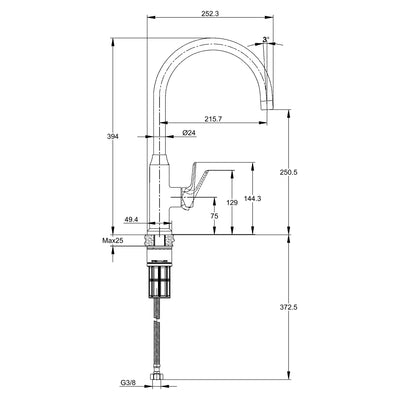 Iris Single Handle Kitchen Mixer RF92865