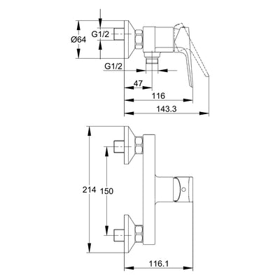 Iris Single Handle Shower Mixer RF92867