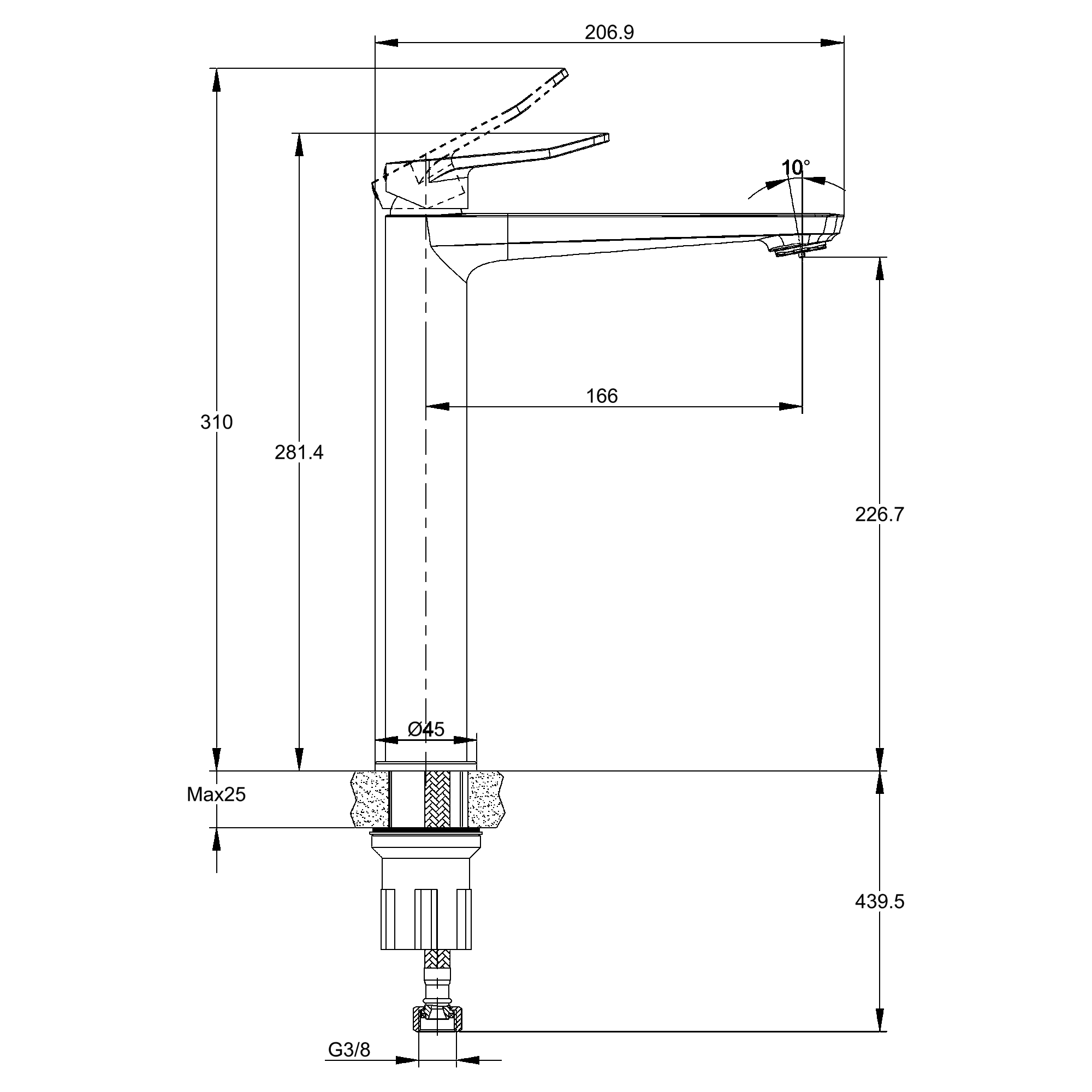 Vera Single Handle Basin Mixer L RF93763A
