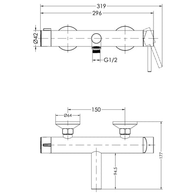 Nova Set Single Handle Basin Mixer M RF94613-2S + Bath Mixer RF93871-4S