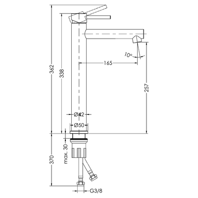 Nova Single Handle Basin Mixer L RF94613A-2S