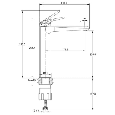 Flora Rose Gold Faucet Set Basin Mixer L RF94753A + Bath Mixer RF94751