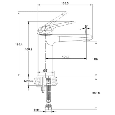 Flora Single Handle Basin Mixer M Rose Gold RF94753