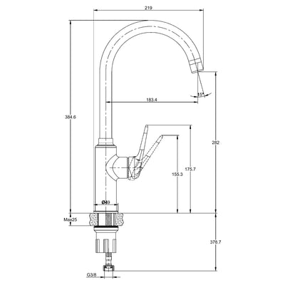 Flora Single Handle Kitchen Mixer Rose Gold RF94755