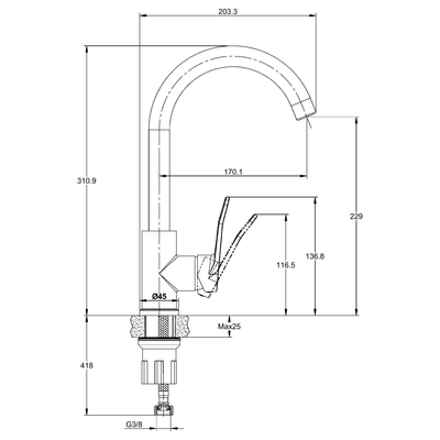 Vera Single Handle Kitchen Mixer RF23015